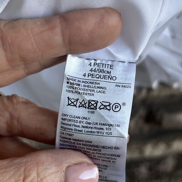 Banana Republic White Pleated Sleeveless Peplum Top Size 4 Petite - Picture 4 of 8